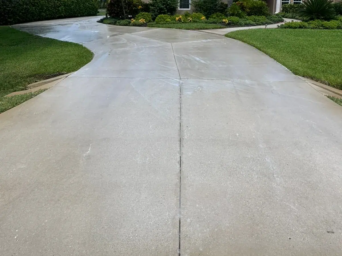 The same driveway light and clean